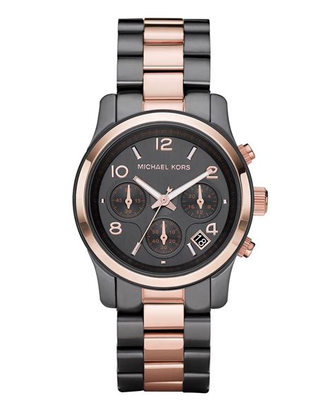 michael kors two tone chronograph bracelet watch rose gold|michael kors wren watch.